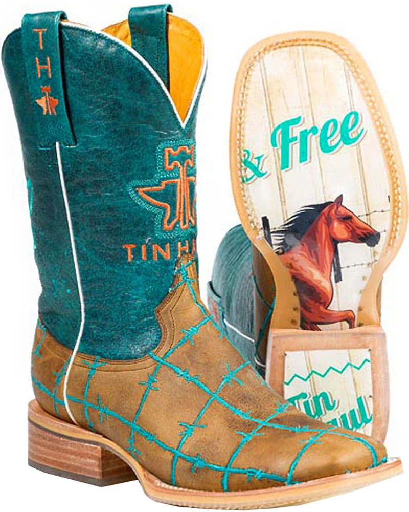 Tin Haul Women's Wild and Free Western Boots - Broad Square Toe