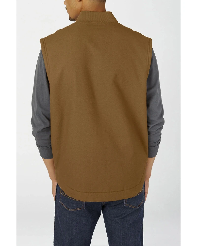 Dickies Men's Rinsed Brown Brushed Sherpa Duck Work Vest