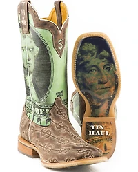 Tin Haul Men's Duece Take The Money And Run Western Boots - Broad Square Toe