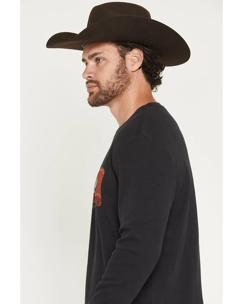 Wrangler Men's Rope Logo Waffle Knit Long Sleeve Shirt