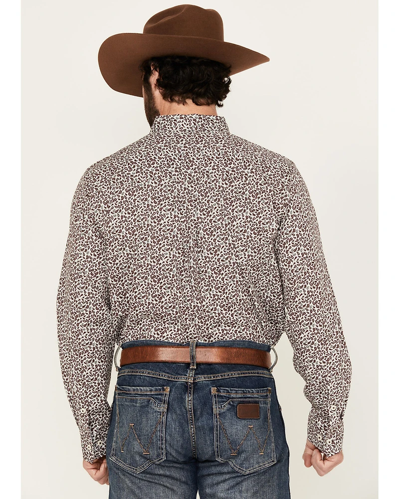 Cody James Men's Country Paisley Print Long Sleeve Button-Down Stretch Western Shirt