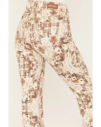 Shyanne Women's High Rise Southwestern Print Stretch Flare Jeans