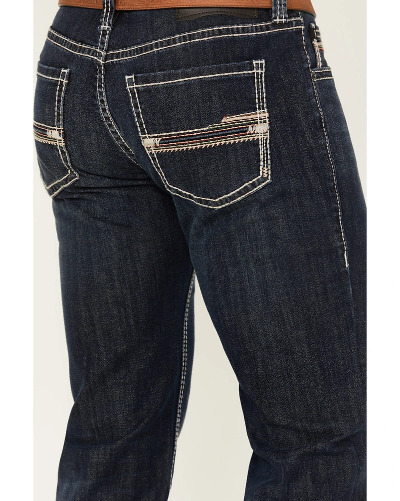 Rock & Roll Denim Men's Revolver Dark Vintage Wash Slim Straight Reflex Jeans