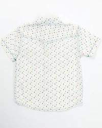 Cody James Toddler Boys' Bull and Cactus Print Short Sleeve Snap Western Shirt