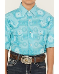 Rock & Roll Denim Boys' Southwestern Short Sleeve Snap Western Shirt