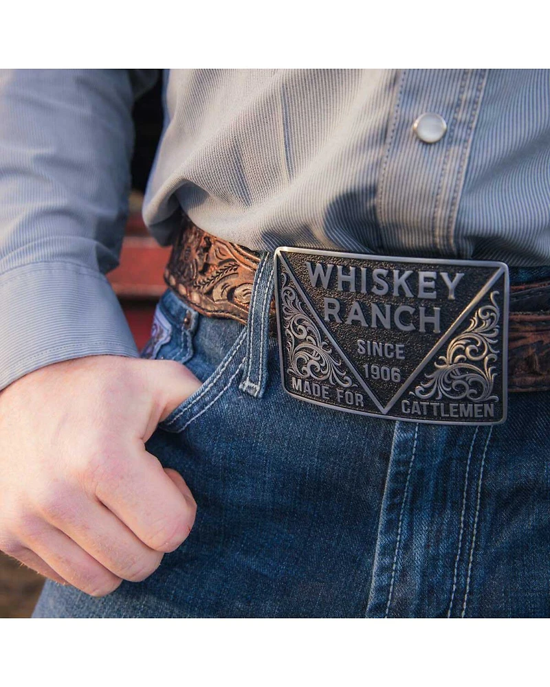 Montana Silversmiths Men's 1906 Cattleman Whiskey Ranch Belt Buckle