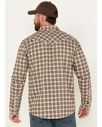 Cody James Men's FR Midweight Plaid Print Long Sleeve Pearl Snap Work Shirt