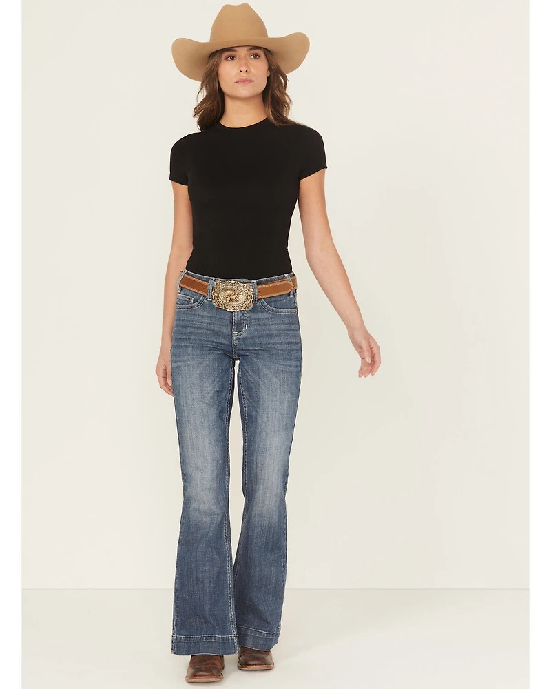 Rock & Roll Denim Women's Medium Wash Trouser Stretch Jeans