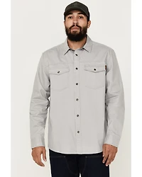 Hawx Men's All Out Woven Solid Long Sleeve Snap Work Shirt - Big