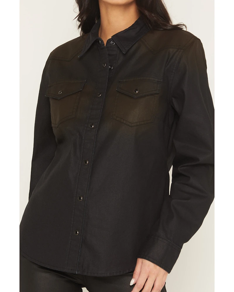 Idyllwind Women's Midnight Cowboy Coated Long Sleeve Snap Western Shirt