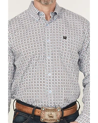 Cinch Men's Floral Geo Print Long Sleeve Button-Down Western Shirt