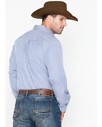 Cinch Men's Royal Blue Striped Western Shirt - Big & Tall
