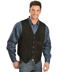 Scully Men's Lambskin Calf Suede Snap Front Vest