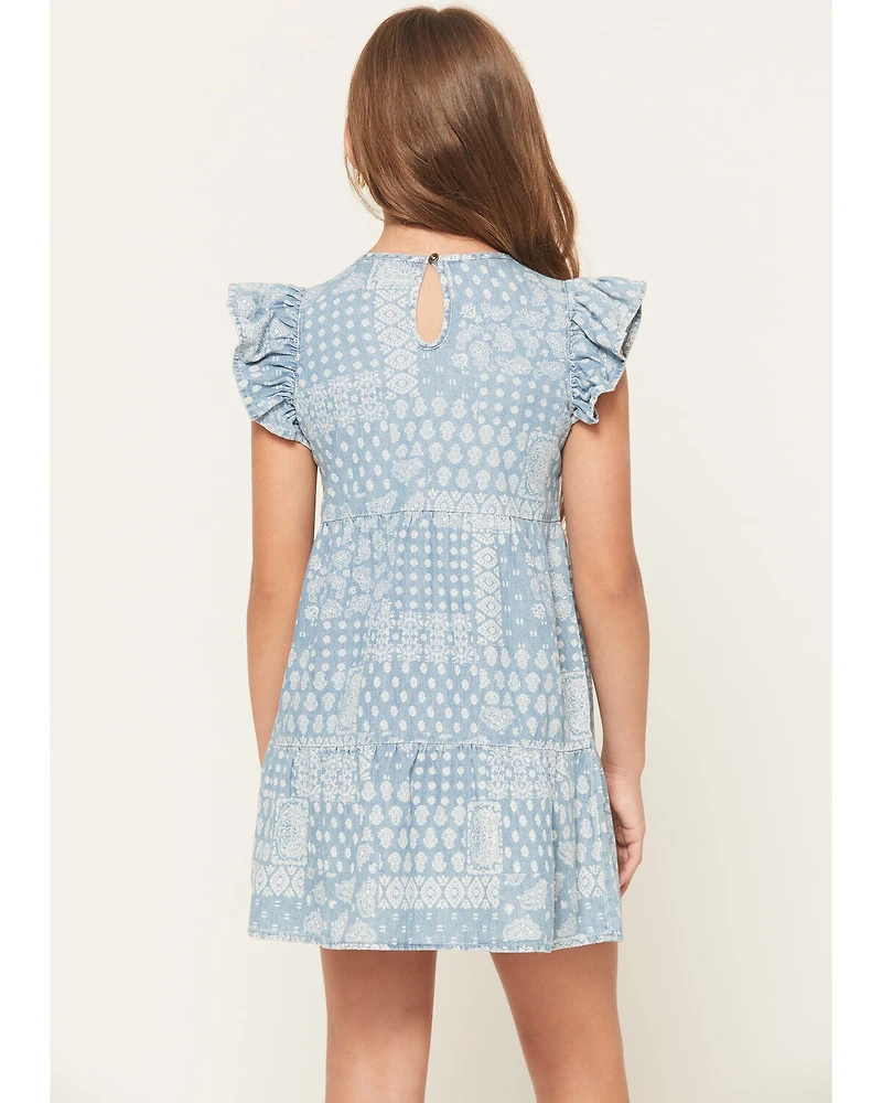 Wrangler Girls' Bandana Print Denim Dress