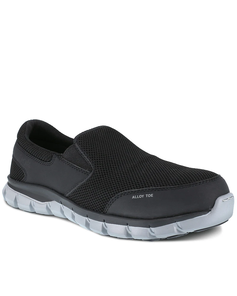 Reebok Men's Black Slip-On Sublite Work Shoes - Alloy Toe