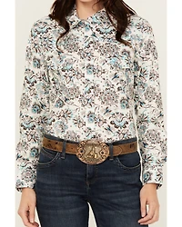 Cowgirl Hardware Women's Paisley Print Long Sleeve Snap Western Shirt