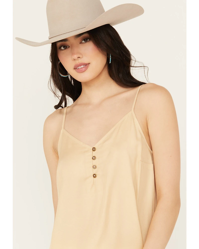 Cleo + Wolf Women's Henley Silk Cami