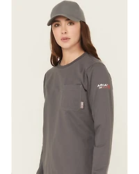 Ariat Women's FR Pima Stretch US Logo Baselayer Long Sleeve Work T-Shirt
