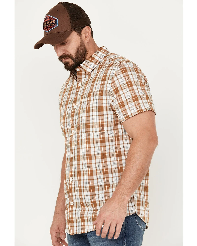 Brothers and Sons Men's Tulsa Plaid Print Short Sleeve Button-Down Western Shirt
