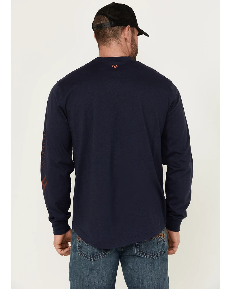 Hawx Men's Long Sleeve Knit Solid Logo Work T-Shirt - Tall