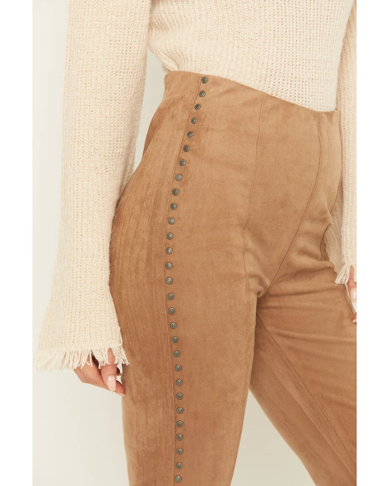 Shyanne Women's Faux Suede Studded Flare Pants