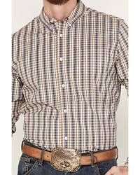 Cody James Men's Hayfield Plaid Print Long Sleeve Button-Down Stretch Western Shirt