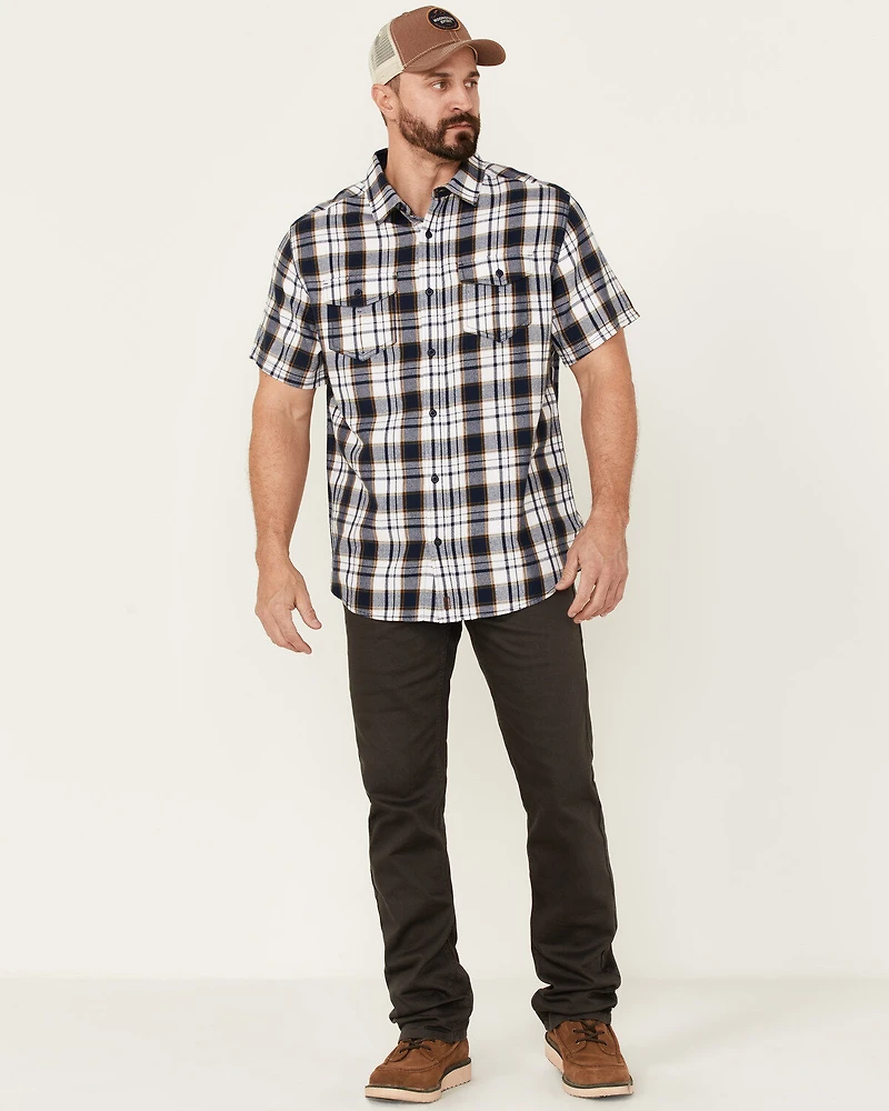 Brothers and Sons Men's Large Plaid Short Sleeve Button-Down Western Shirt