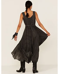 Scully Women's Lace-Up Jacquard Maxi Dress