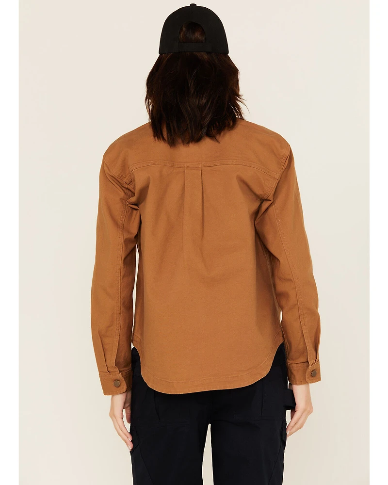 Carhartt Women's Rugged Flex® Loose Fit Heavyweight Duck Long Sleeve Button-Down Overshirt