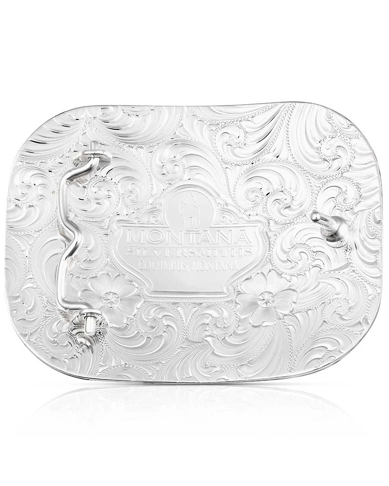 Montana Silversmiths Class Act Two Tone Belt Buckle with Longhorn