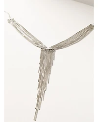 Wonderwest Women's Silver Fringe Statement Necklace