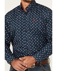 Cinch Men's Mini American Flag Print Long Sleeve Button-Down Western Shirt