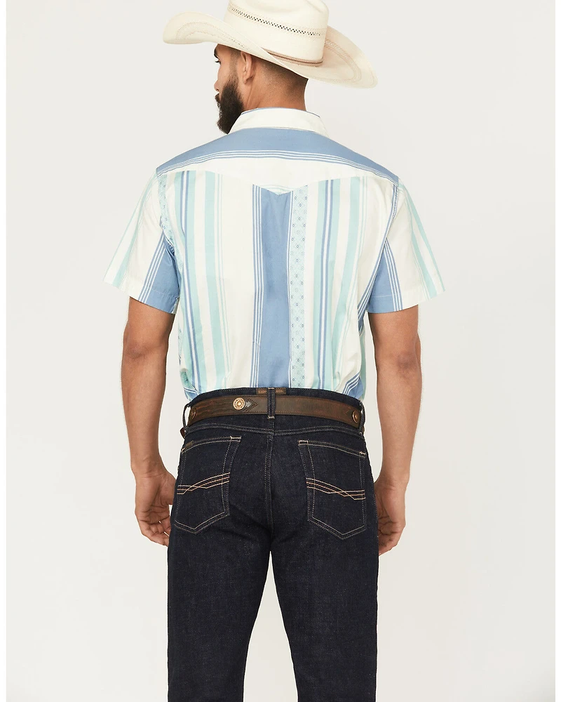 Sendero Provisions Men's Wyatt Serape Striped Print Short Sleeve Snap Western Shirt