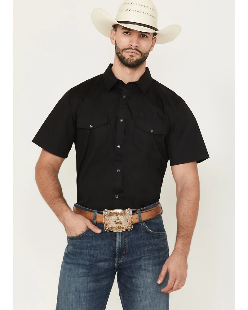 Gibson Men's Solid Short Sleeve Snap Western Shirt - Big