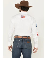 Rodeo Clothing Men's Boot Barn Exclusive America Solid Long Sleeve Pearl Snap Western Shirt