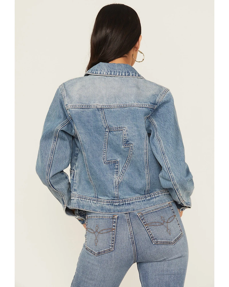Rolla's X AC/DC Women's Medium Wash Lightning Denim Jacket