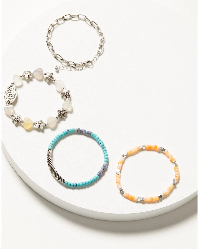 Shyanne Women's Multi Bead & Chain Bracelet Set - 4-piece