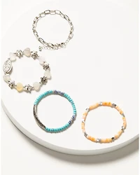 Shyanne Women's Multi Bead & Chain Bracelet Set - 4-piece