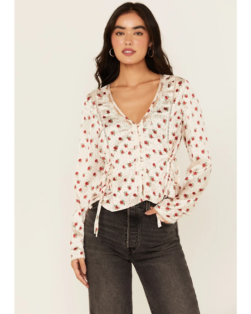 Free People Women's Field of Roses Long Sleeve Top