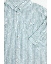 Wrangler Toddler Boys' Paisley Print Long Sleeve Snap Stretch Western Shirt