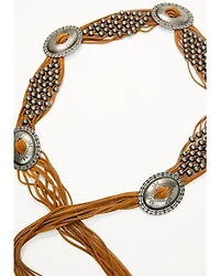 Idyllwind Women's Addison Leather Crochet Fringe Concho Belt
