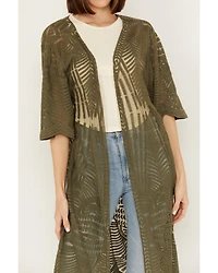 Shyanne Women's Geo Print Lace Short Sleeve Kimono