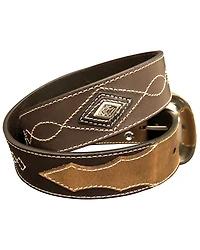 G-Bar-D Men's Diamond Concho Leather Belt