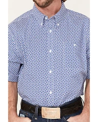 RANK 45® Men's Troubador Geo Print Short Sleeve Button-Down Western Shirt