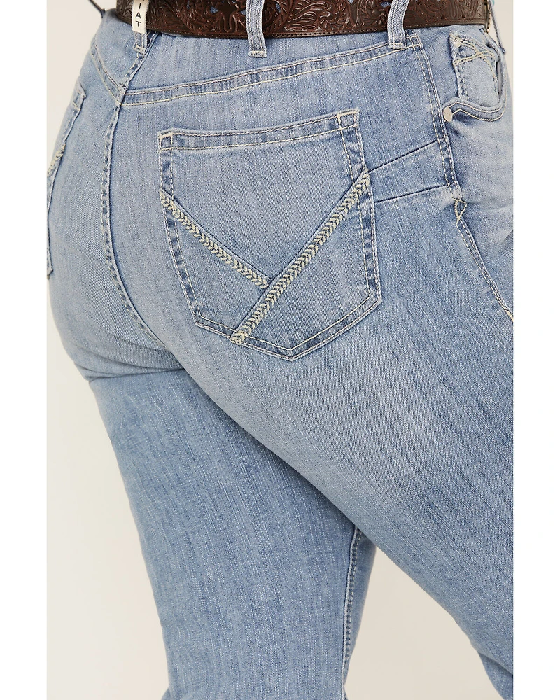 Ariat Women's Light Wash Mid Rise Regina Flare Jeans - Plus
