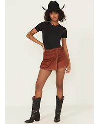 Rock & Roll Denim Women's Micro Faux Suede Skort
