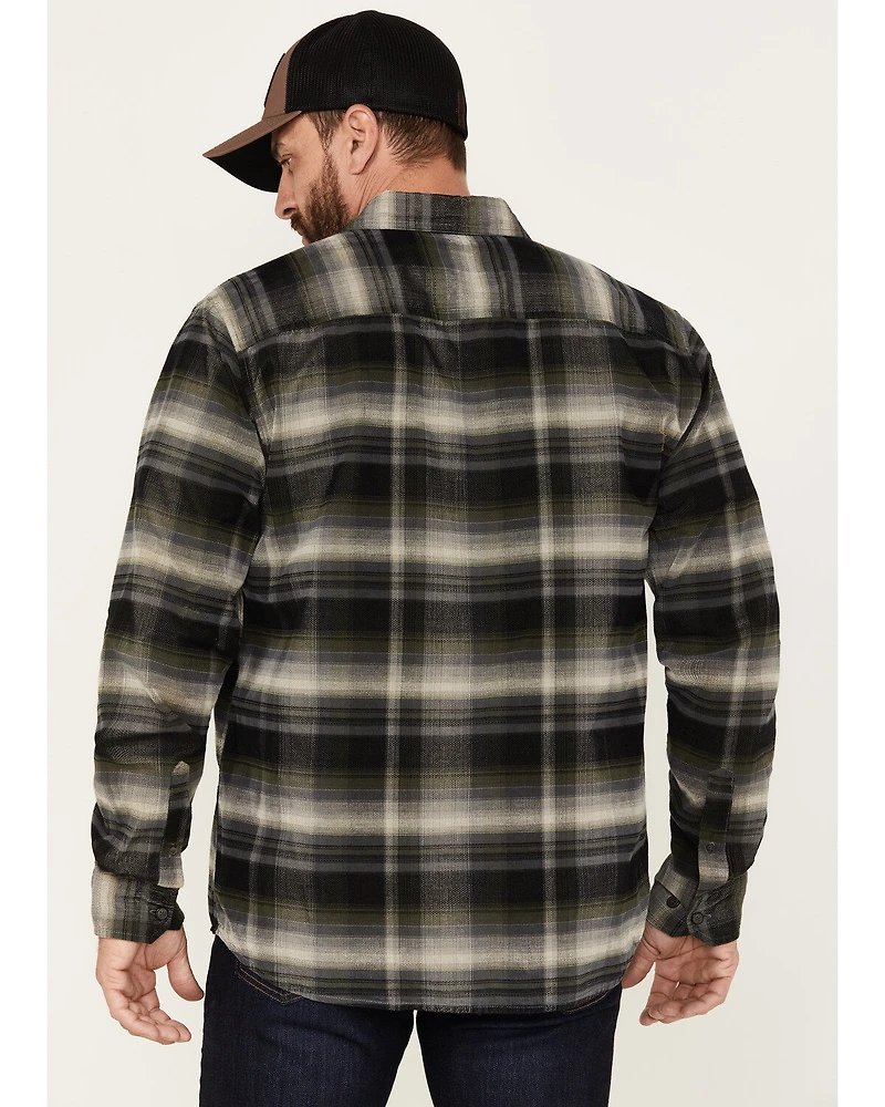 North River Men's Corduroy Medium Plaid Long Sleeve Button Down Shirt