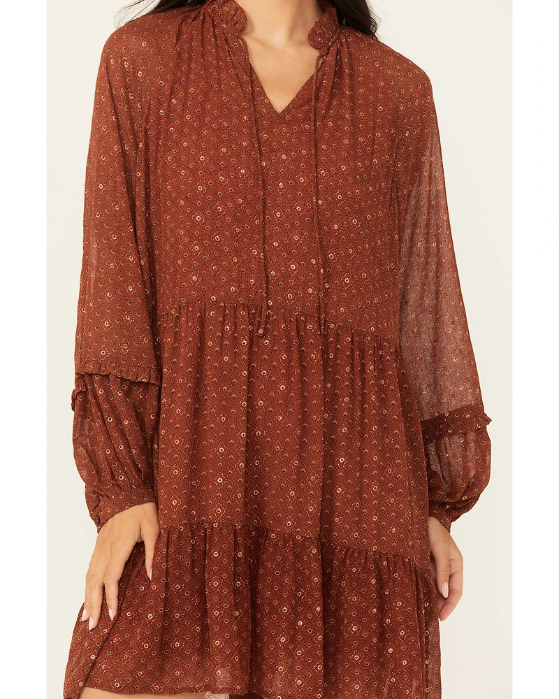 Molly Bracken Women's Long Sleeve Peasant Mini Dress