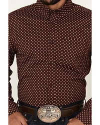 Cody James Men's Big Deal Geo Print Long Sleeve Button-Down Stretch Western Shirt