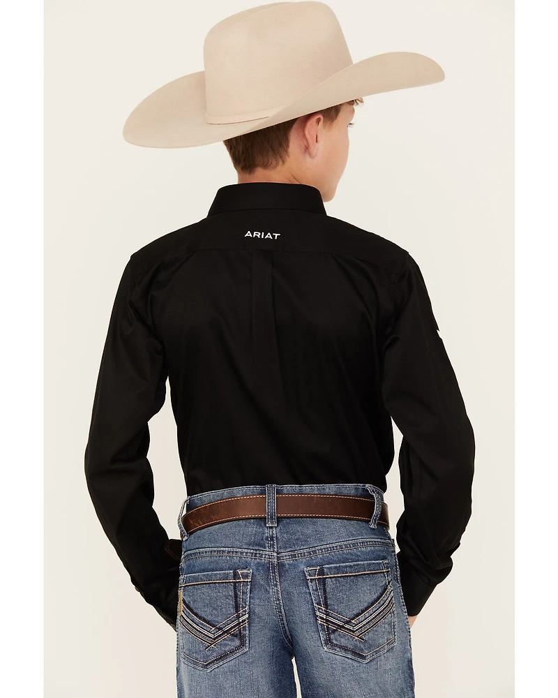 Ariat Boys' Team Logo Long Sleeve Button Down Western Shirt